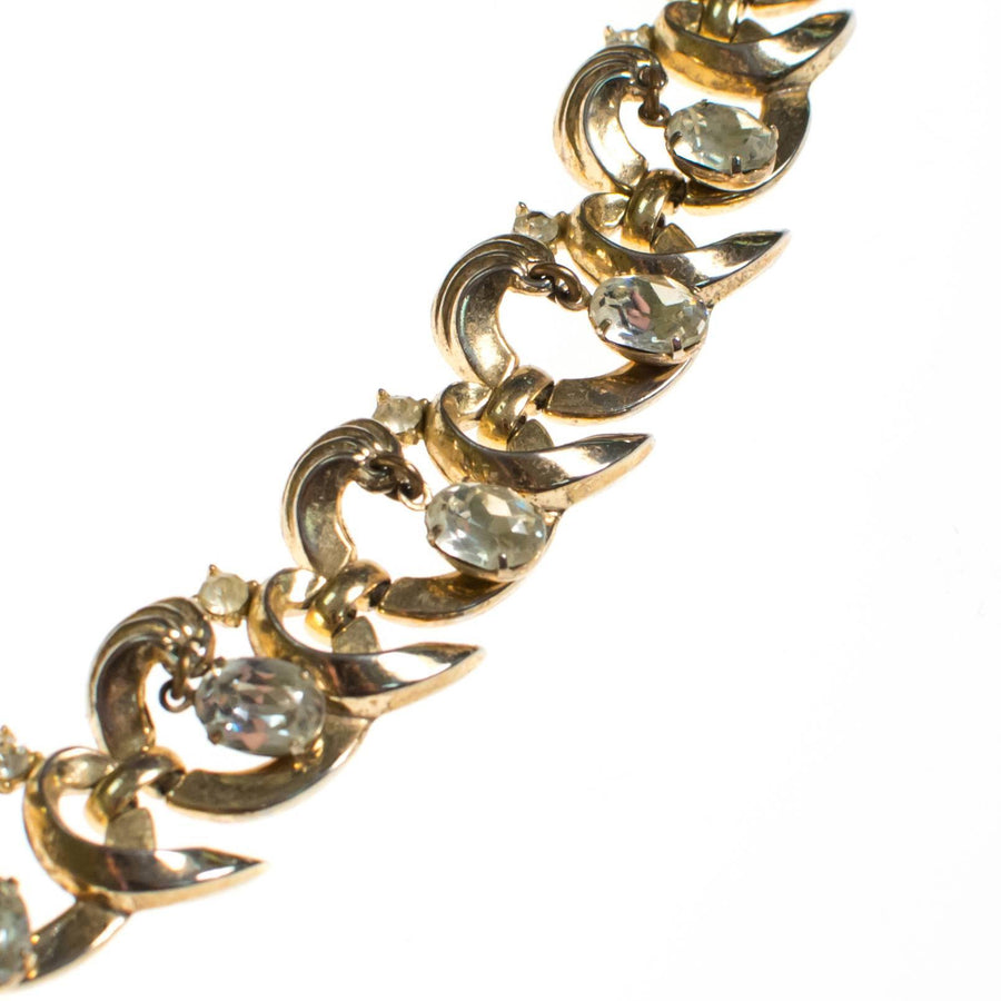 Vintage Crown Trifari Bracelet with Dangling Rhinestones by Crown Trifari - Vintage Meet Modern Vintage Jewelry - Chicago, Illinois - #oldhollywoodglamour #vintagemeetmodern #designervintage #jewelrybox #antiquejewelry #vintagejewelry