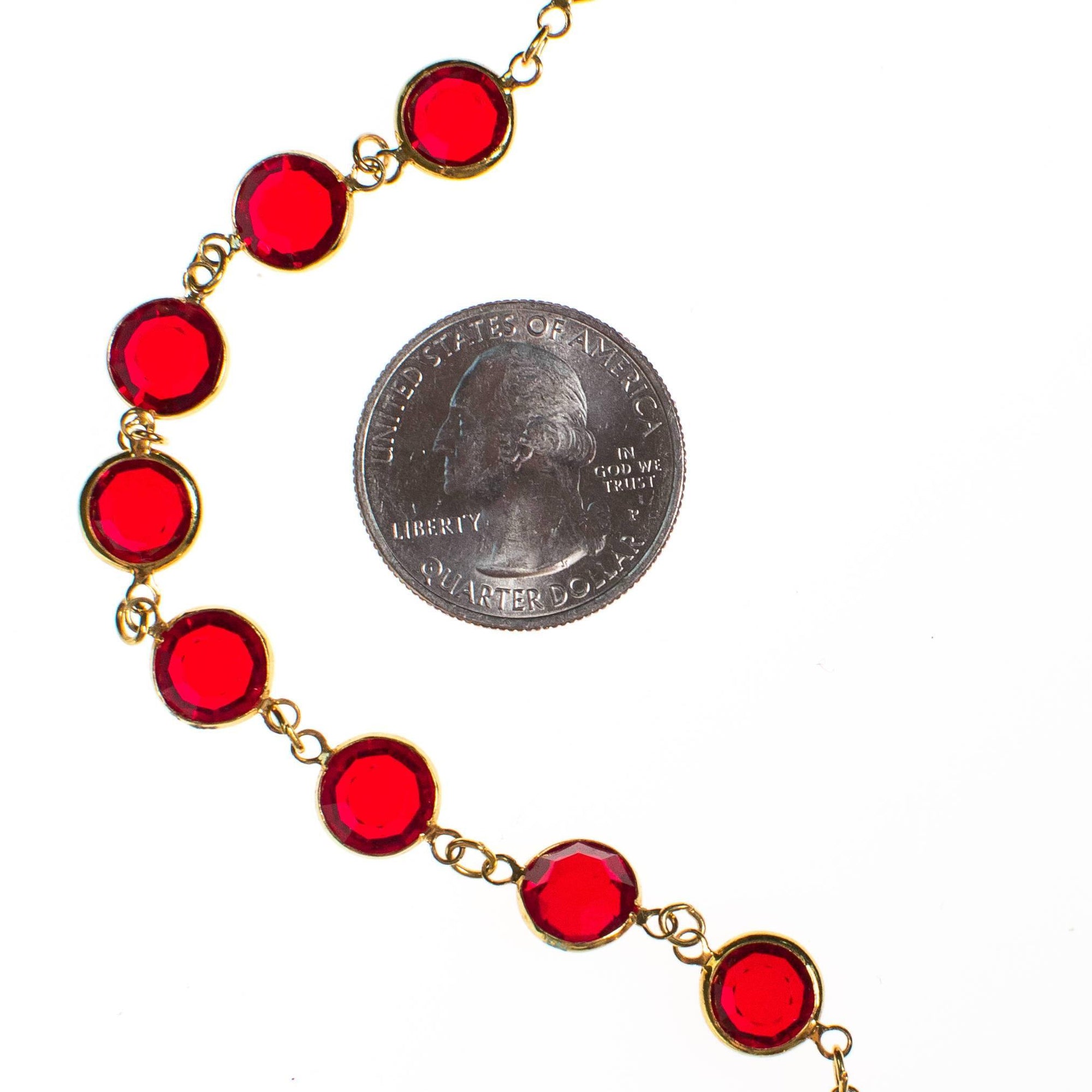 Swarovski Red Bezel Set Crystal Necklace by Swarovski - Vintage Meet Modern Vintage Jewelry - Chicago, Illinois - #oldhollywoodglamour #vintagemeetmodern #designervintage #jewelrybox #antiquejewelry #vintagejewelry
