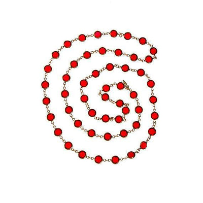 Swarovski Red Bezel Set Crystal Necklace by Swarovski - Vintage Meet Modern Vintage Jewelry - Chicago, Illinois - #oldhollywoodglamour #vintagemeetmodern #designervintage #jewelrybox #antiquejewelry #vintagejewelry