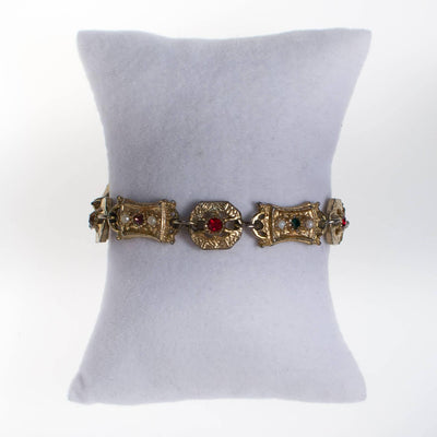 Victorian Slide Inspired Panel Link Bracelet by 1960s - Vintage Meet Modern Vintage Jewelry - Chicago, Illinois - #oldhollywoodglamour #vintagemeetmodern #designervintage #jewelrybox #antiquejewelry #vintagejewelry