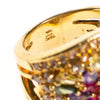 Vintage Rainbow CZ Flower Statement Ring, 18kt Gold Plated over Sterling Silver by 1980s - Vintage Meet Modern Vintage Jewelry - Chicago, Illinois - #oldhollywoodglamour #vintagemeetmodern #designervintage #jewelrybox #antiquejewelry #vintagejewelry