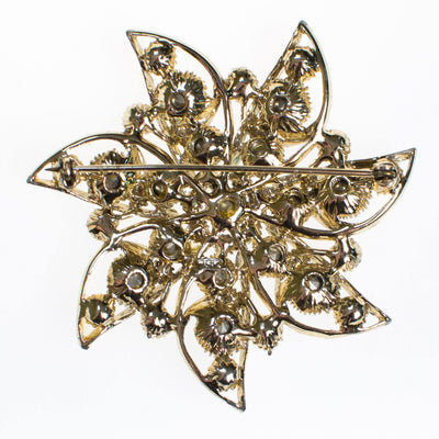 Vintage Gold Aurora Borealis Crystal Rhinestone Brooch by Aurora Borealis - Vintage Meet Modern Vintage Jewelry - Chicago, Illinois - #oldhollywoodglamour #vintagemeetmodern #designervintage #jewelrybox #antiquejewelry #vintagejewelry