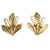 Gold Trifari Cattail Earrings Gold with Faux Pearl