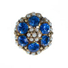 Vintage Blue Rhinestone and Seed Pearl Statement Ring by 1960s - Vintage Meet Modern Vintage Jewelry - Chicago, Illinois - #oldhollywoodglamour #vintagemeetmodern #designervintage #jewelrybox #antiquejewelry #vintagejewelry