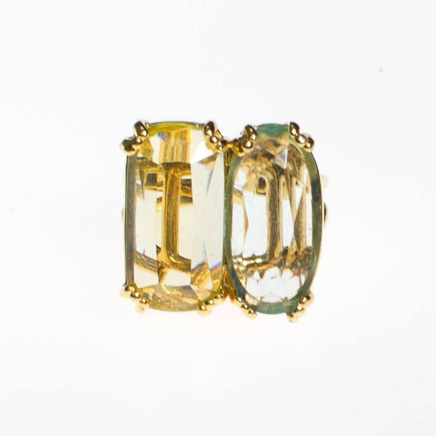 Vintage Double Citrine Crystal Statement Ring by 1980s - Vintage Meet Modern Vintage Jewelry - Chicago, Illinois - #oldhollywoodglamour #vintagemeetmodern #designervintage #jewelrybox #antiquejewelry #vintagejewelry