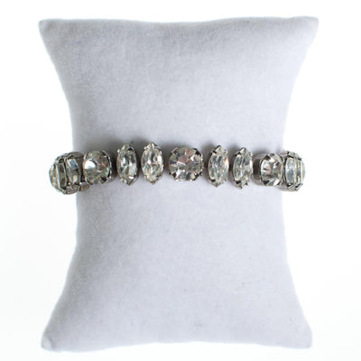Vintage Art Deco Clear Diamond Look Rhinestone Line Style Bracelet Set In Silver Tone by Art Deco - Vintage Meet Modern Vintage Jewelry - Chicago, Illinois - #oldhollywoodglamour #vintagemeetmodern #designervintage #jewelrybox #antiquejewelry #vintagejewelry