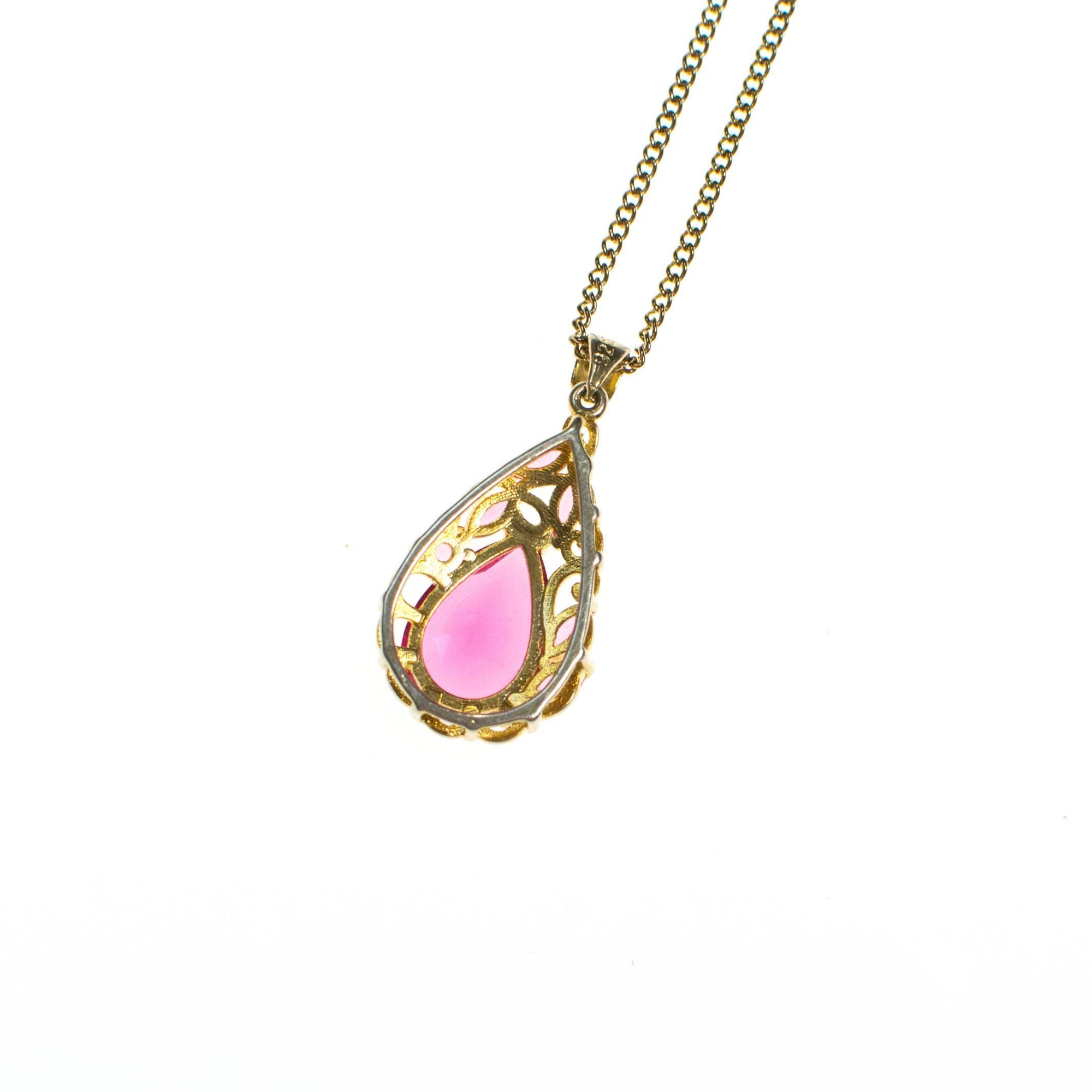 Vintage Pink Tourmaline Pendant Necklace by Pink Tourmaline - Vintage Meet Modern Vintage Jewelry - Chicago, Illinois - #oldhollywoodglamour #vintagemeetmodern #designervintage #jewelrybox #antiquejewelry #vintagejewelry