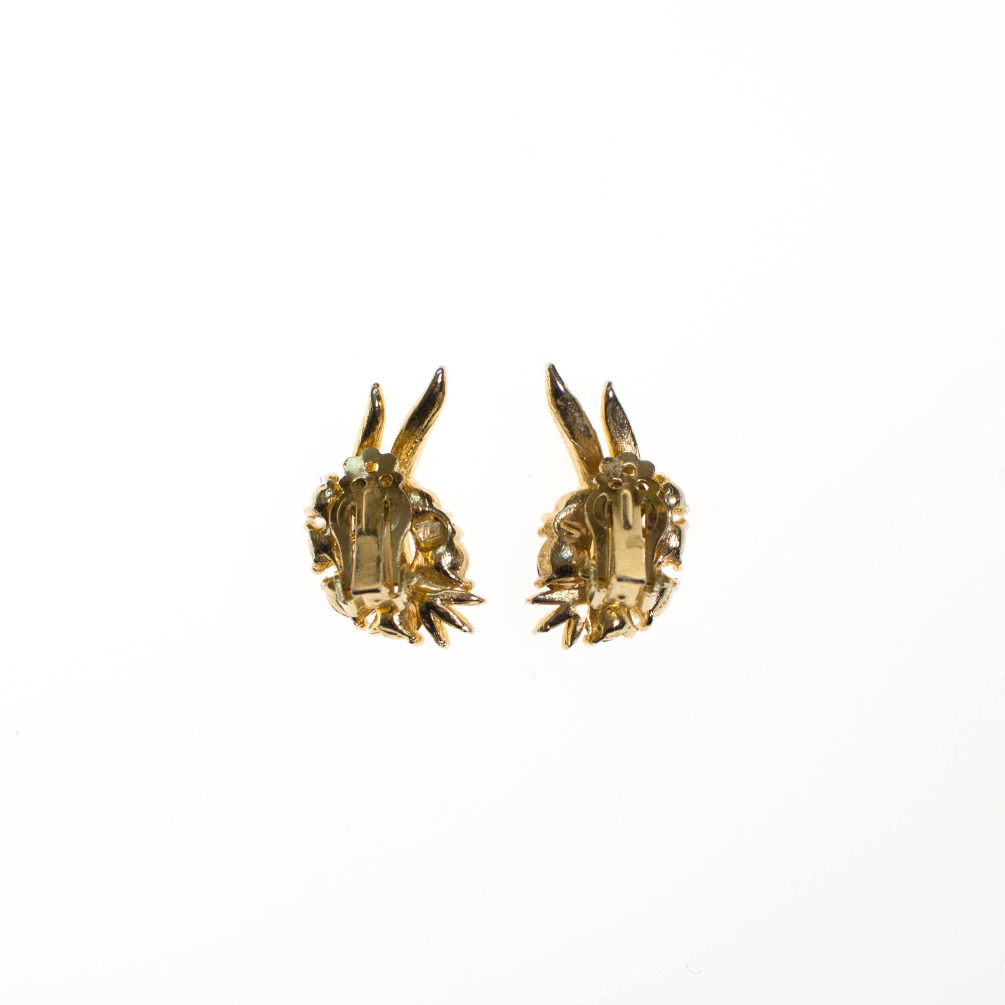 Vintage Blue Rhinestone Earrings Set in Gold Tone by 1960s - Vintage Meet Modern Vintage Jewelry - Chicago, Illinois - #oldhollywoodglamour #vintagemeetmodern #designervintage #jewelrybox #antiquejewelry #vintagejewelry