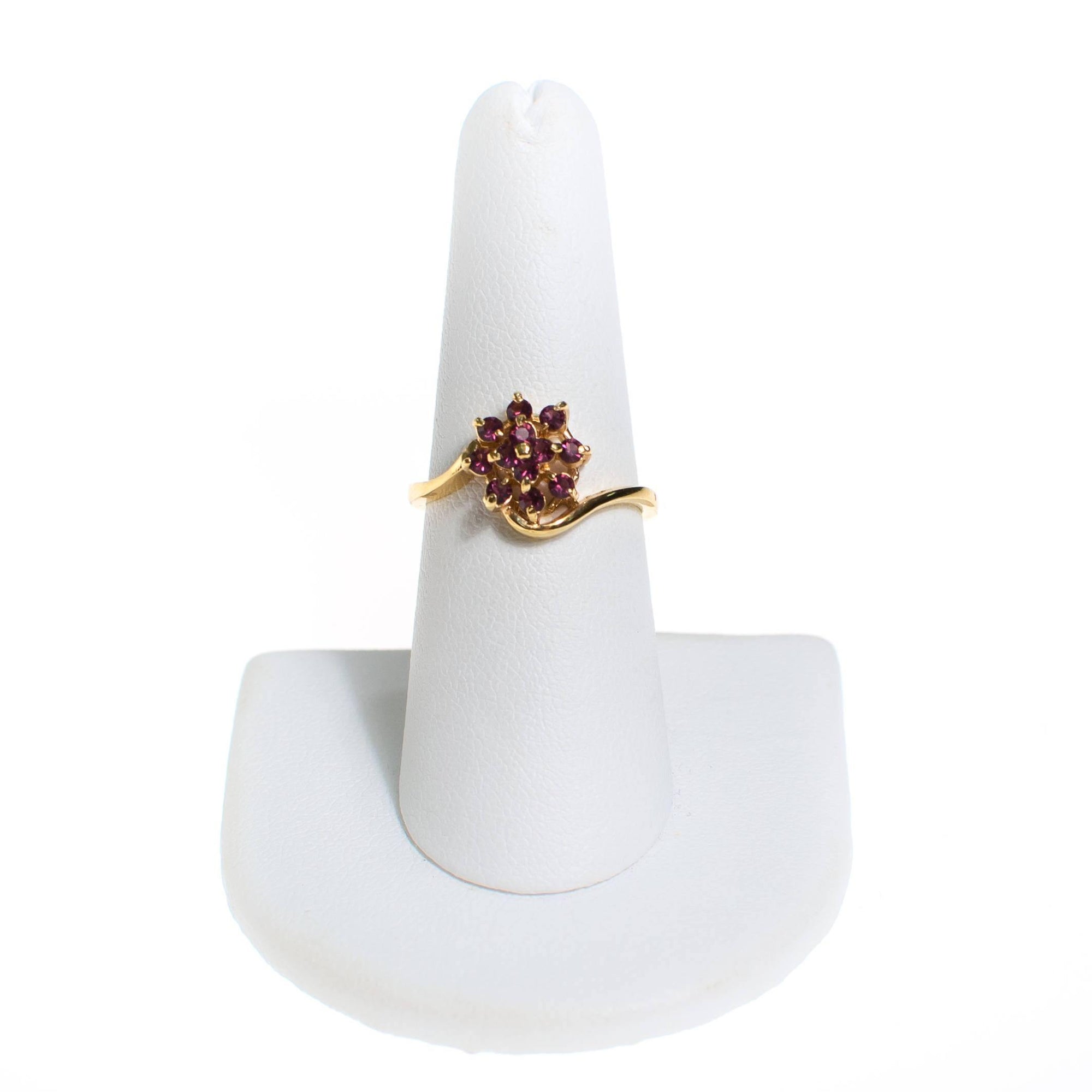 Amethyst Gold Plated Flower Ring by Amethyst - Vintage Meet Modern Vintage Jewelry - Chicago, Illinois - #oldhollywoodglamour #vintagemeetmodern #designervintage #jewelrybox #antiquejewelry #vintagejewelry