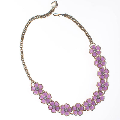 Purple Lucite Flower Necklace by 1950s - Vintage Meet Modern Vintage Jewelry - Chicago, Illinois - #oldhollywoodglamour #vintagemeetmodern #designervintage #jewelrybox #antiquejewelry #vintagejewelry