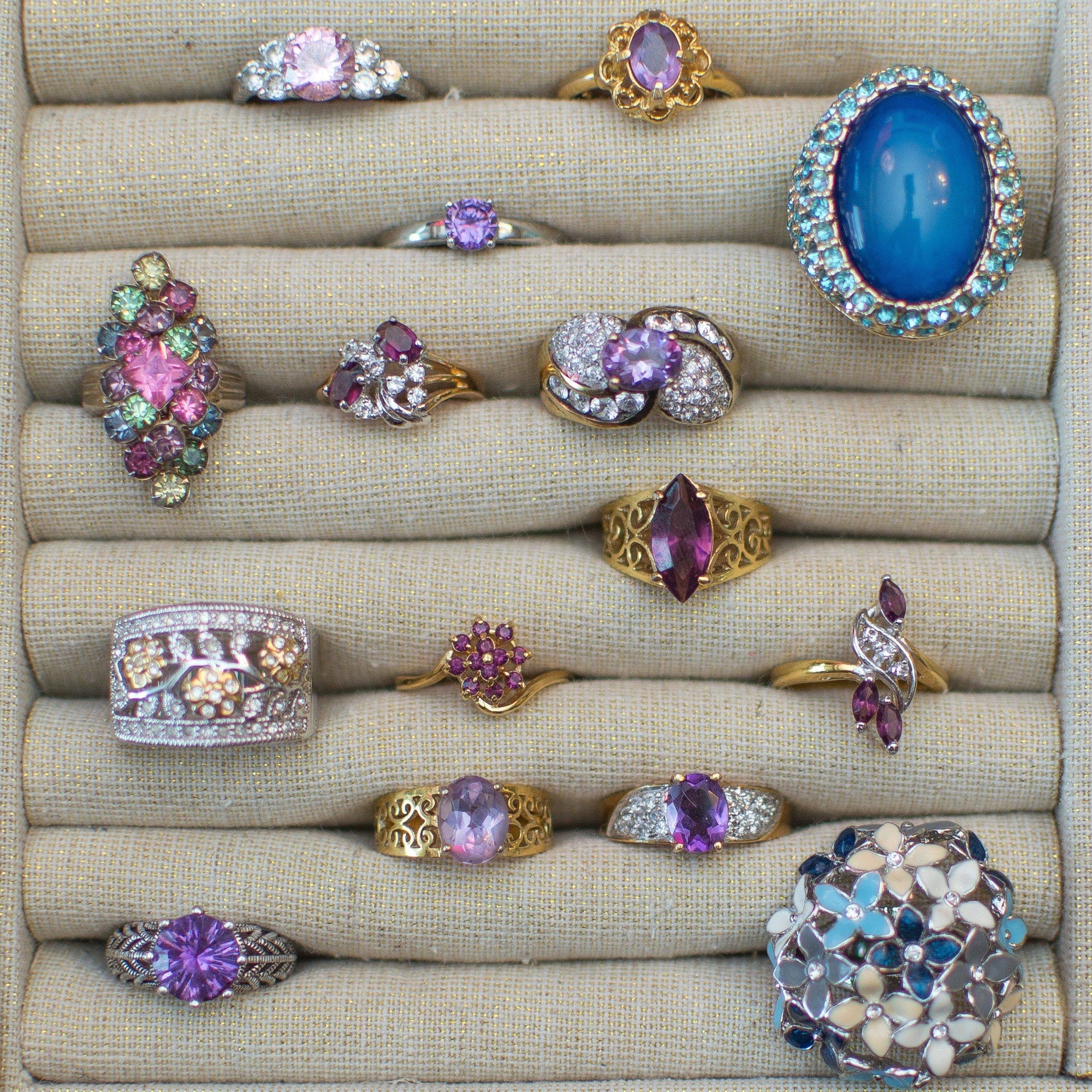 Pink Diamond CZ Ring, Silver Tone Setting by 1990s - Vintage Meet Modern Vintage Jewelry - Chicago, Illinois - #oldhollywoodglamour #vintagemeetmodern #designervintage #jewelrybox #antiquejewelry #vintagejewelry