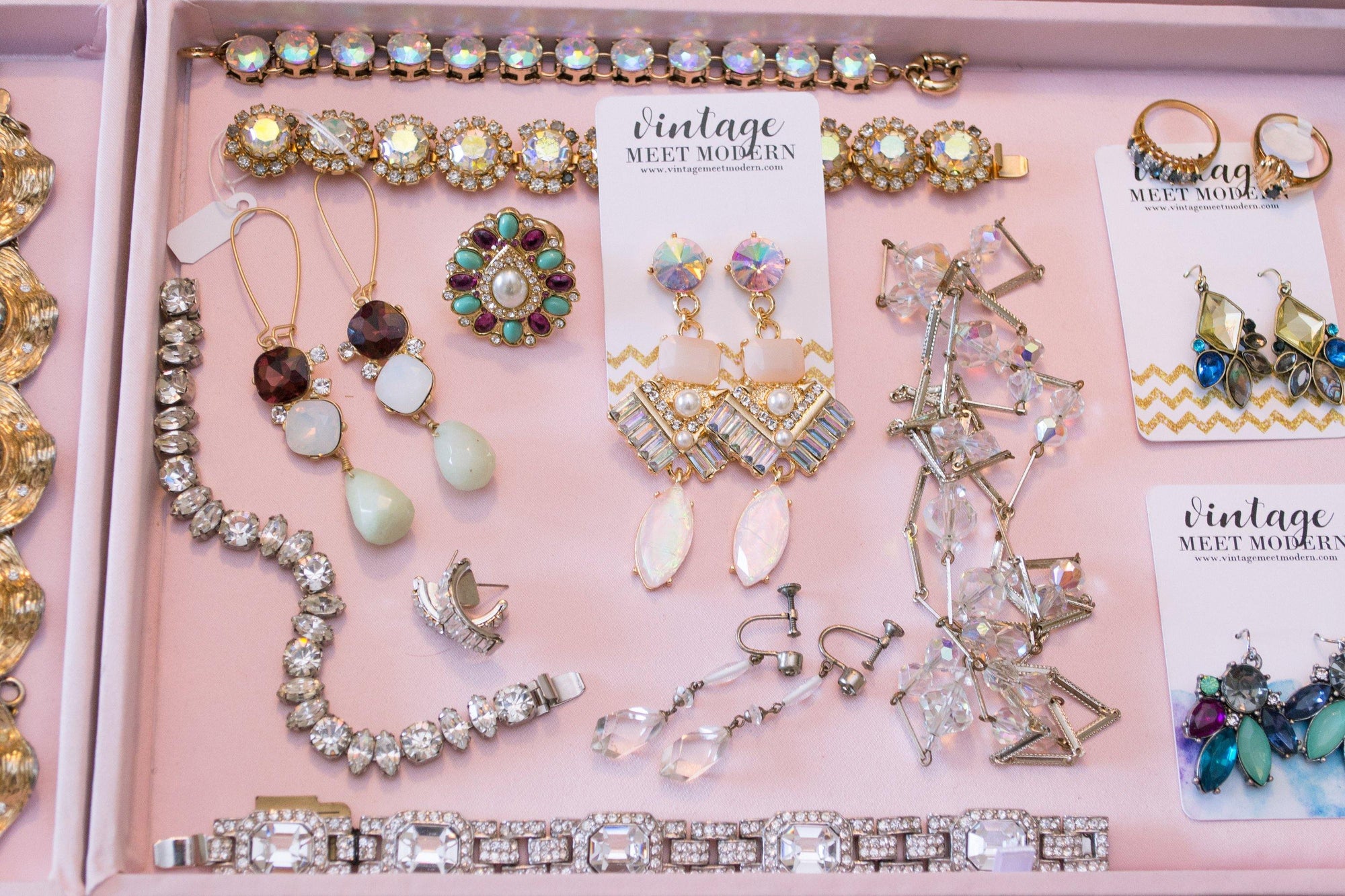 Vintage Czech Art Deco Faceted Crystal Dangling Drop Earrings by Art Deco - Vintage Meet Modern Vintage Jewelry - Chicago, Illinois - #oldhollywoodglamour #vintagemeetmodern #designervintage #jewelrybox #antiquejewelry #vintagejewelry