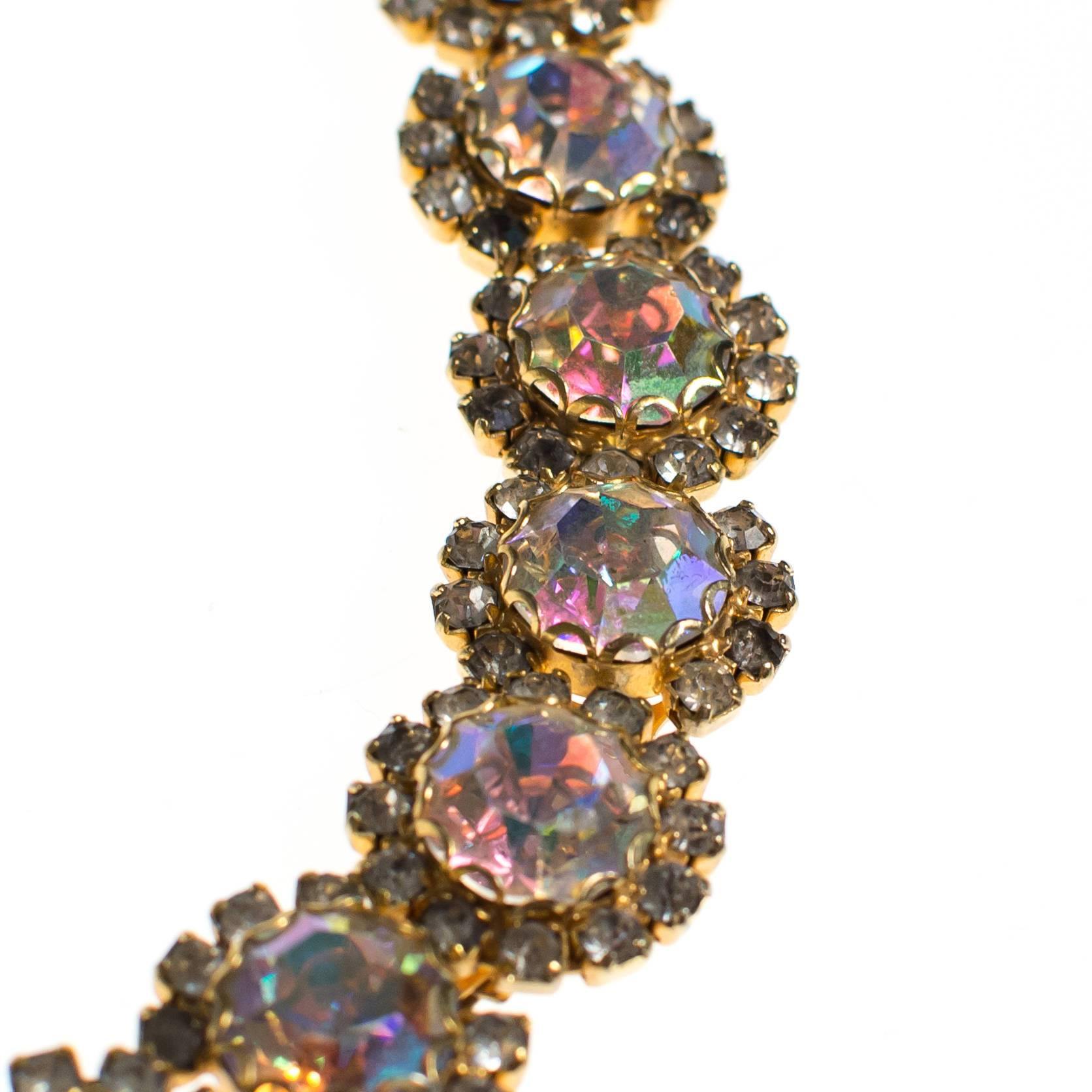 Vintage Aurora Borealis Rhinestone Bracelet by Aurora Borealis - Vintage Meet Modern Vintage Jewelry - Chicago, Illinois - #oldhollywoodglamour #vintagemeetmodern #designervintage #jewelrybox #antiquejewelry #vintagejewelry