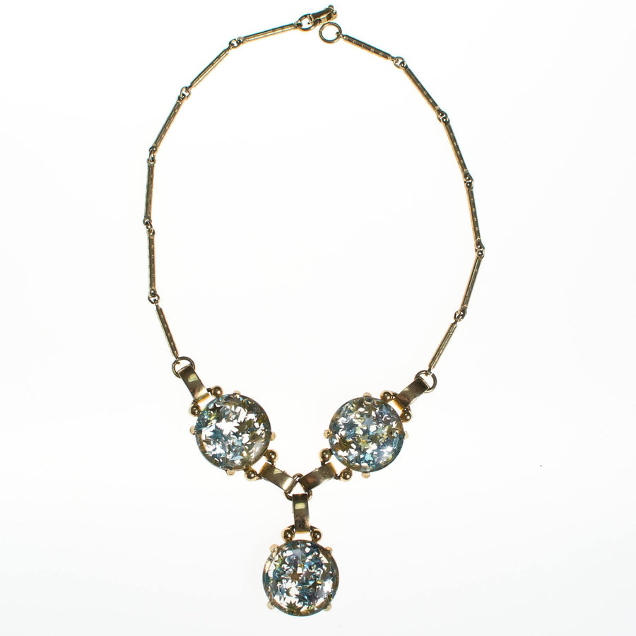 Vintage Confetti Lucite Star Necklace, Y Lavelier Style by 1950s - Vintage Meet Modern Vintage Jewelry - Chicago, Illinois - #oldhollywoodglamour #vintagemeetmodern #designervintage #jewelrybox #antiquejewelry #vintagejewelry