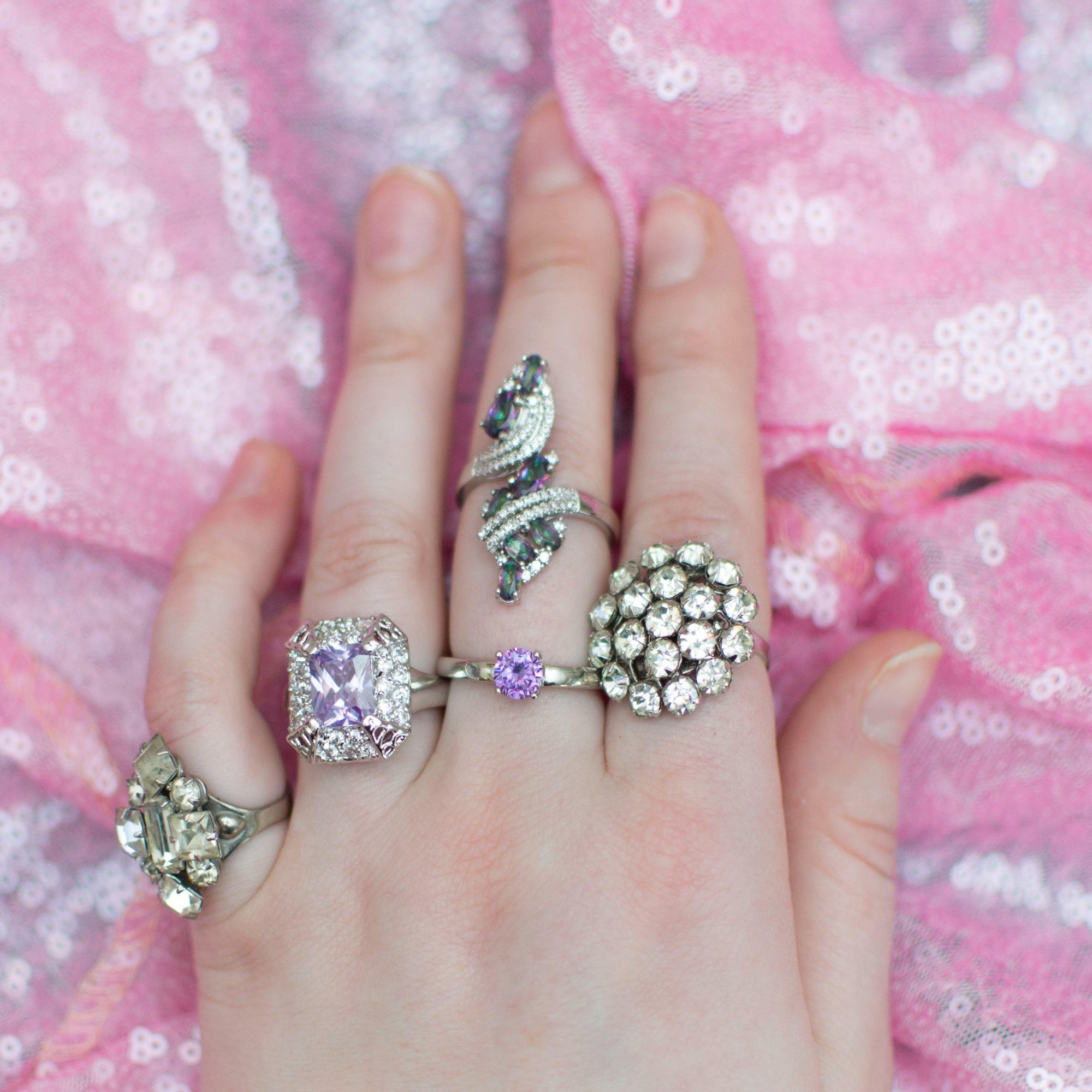 Art Deco Crystal Rhinestone Ring by Art Deco - Vintage Meet Modern Vintage Jewelry - Chicago, Illinois - #oldhollywoodglamour #vintagemeetmodern #designervintage #jewelrybox #antiquejewelry #vintagejewelry