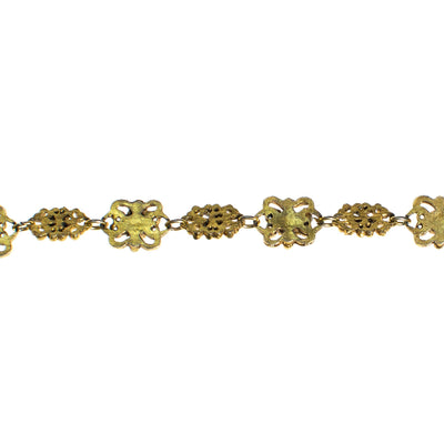 Vintage Florenza Gold Filigree Panel Link Bracelet with Amethyst Crystals, Turquoise, and Jade Green Beads by 1960s - Vintage Meet Modern Vintage Jewelry - Chicago, Illinois - #oldhollywoodglamour #vintagemeetmodern #designervintage #jewelrybox #antiquejewelry #vintagejewelry