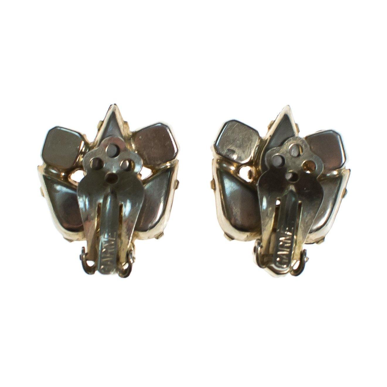 Vintage Garne Amber and Citrine Topaz Rhinestone Statement Earrings by Garne Amber and Citrine - Vintage Meet Modern Vintage Jewelry - Chicago, Illinois - #oldhollywoodglamour #vintagemeetmodern #designervintage #jewelrybox #antiquejewelry #vintagejewelry