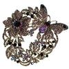 Vintage Butterfly and Floral Brooch with Purple Rhinestones by 1990s - Vintage Meet Modern Vintage Jewelry - Chicago, Illinois - #oldhollywoodglamour #vintagemeetmodern #designervintage #jewelrybox #antiquejewelry #vintagejewelry
