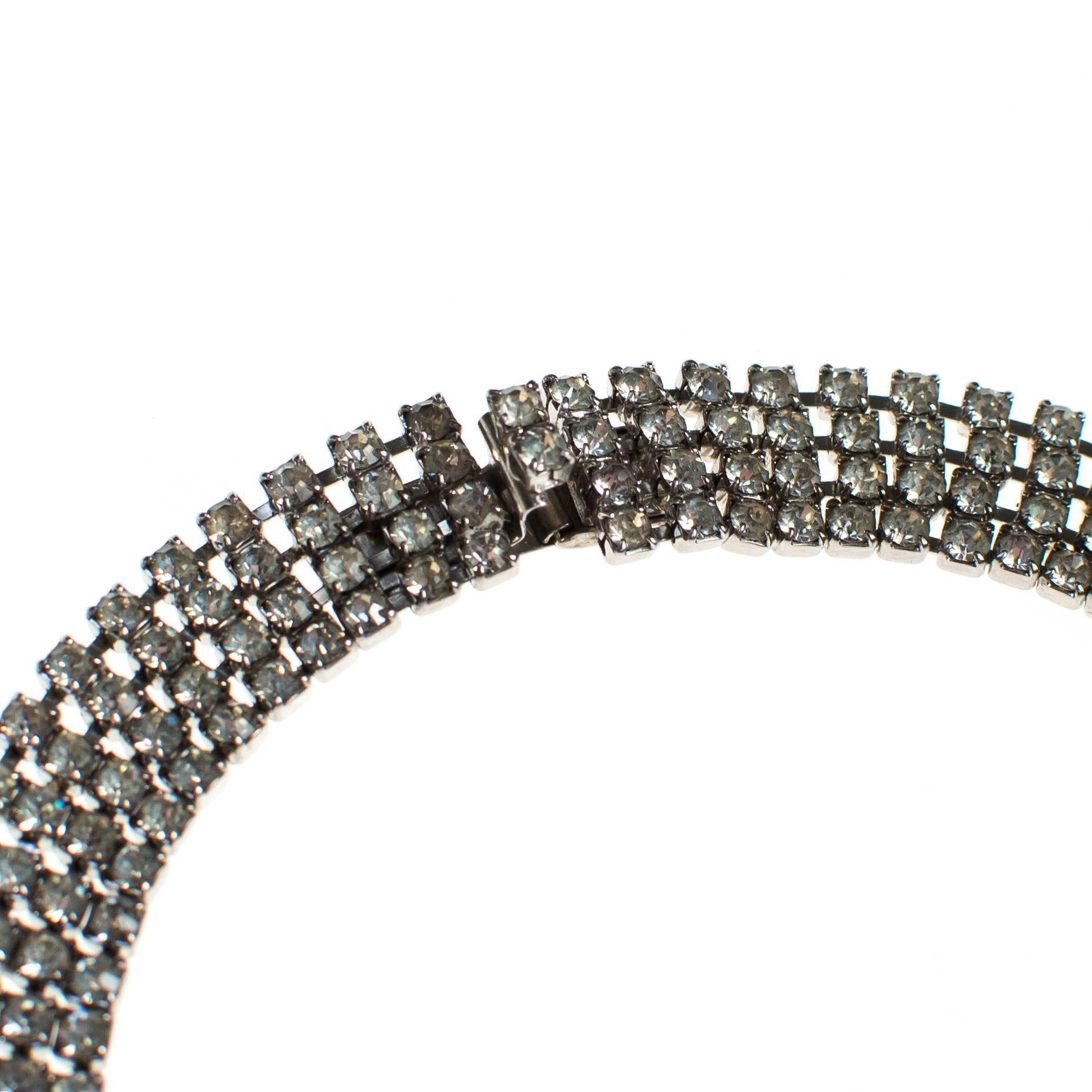 Vintage Rhinestone Choker Necklace by 1950s - Vintage Meet Modern Vintage Jewelry - Chicago, Illinois - #oldhollywoodglamour #vintagemeetmodern #designervintage #jewelrybox #antiquejewelry #vintagejewelry