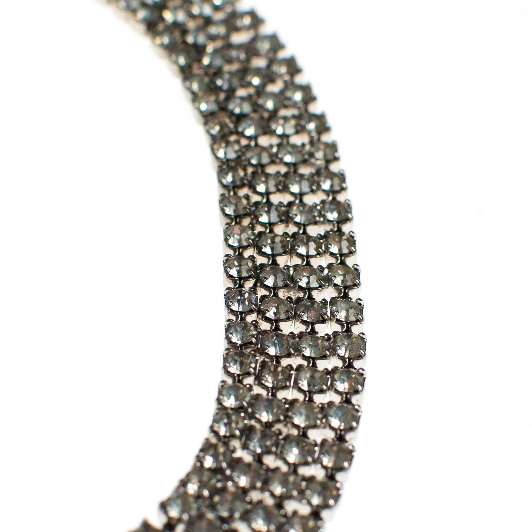 Vintage Rhinestone Choker Necklace by 1950s - Vintage Meet Modern Vintage Jewelry - Chicago, Illinois - #oldhollywoodglamour #vintagemeetmodern #designervintage #jewelrybox #antiquejewelry #vintagejewelry