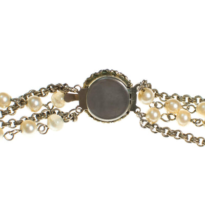 Vintage Pearl and Gold Chain Multi Strand Necklace by 1960s - Vintage Meet Modern Vintage Jewelry - Chicago, Illinois - #oldhollywoodglamour #vintagemeetmodern #designervintage #jewelrybox #antiquejewelry #vintagejewelry