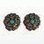 Vintage Heidi Daus Turquoise and Colorful Crystal Rhinestone Flower Earrings