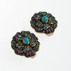 Vintage Heidi Daus Turquoise and Colorful Crystal Rhinestone Flower Earrings by Heidi Daus - Vintage Meet Modern Vintage Jewelry - Chicago, Illinois - #oldhollywoodglamour #vintagemeetmodern #designervintage #jewelrybox #antiquejewelry #vintagejewelry