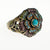 Vintage Heidi Daus Turquoise and Colorful Rhinestone Flower Statement Ring