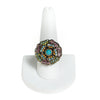 Vintage Heidi Daus Turquoise and Colorful Rhinestone Flower Statement Ring by Heidi Daus - Vintage Meet Modern Vintage Jewelry - Chicago, Illinois - #oldhollywoodglamour #vintagemeetmodern #designervintage #jewelrybox #antiquejewelry #vintagejewelry