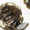 Vintage Heidi Daus Black Diamond Crystal and Pearl Flower Earrings, Clip On by Heidi Daus - Vintage Meet Modern Vintage Jewelry - Chicago, Illinois - #oldhollywoodglamour #vintagemeetmodern #designervintage #jewelrybox #antiquejewelry #vintagejewelry