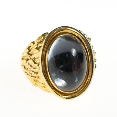 Vintage Hobe Moonstone Gold Statement Ring by Hobe - Vintage Meet Modern Vintage Jewelry - Chicago, Illinois - #oldhollywoodglamour #vintagemeetmodern #designervintage #jewelrybox #antiquejewelry #vintagejewelry