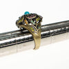 Vintage Heidi Daus Turquoise and Colorful Rhinestone Flower Statement Ring by Heidi Daus - Vintage Meet Modern Vintage Jewelry - Chicago, Illinois - #oldhollywoodglamour #vintagemeetmodern #designervintage #jewelrybox #antiquejewelry #vintagejewelry