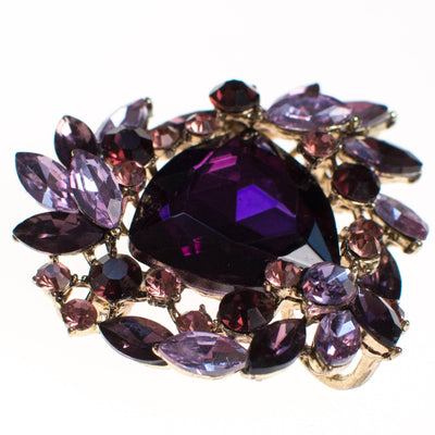 Vintage Purple Rhinestone Brooch by Unsigned Beauty - Vintage Meet Modern Vintage Jewelry - Chicago, Illinois - #oldhollywoodglamour #vintagemeetmodern #designervintage #jewelrybox #antiquejewelry #vintagejewelry