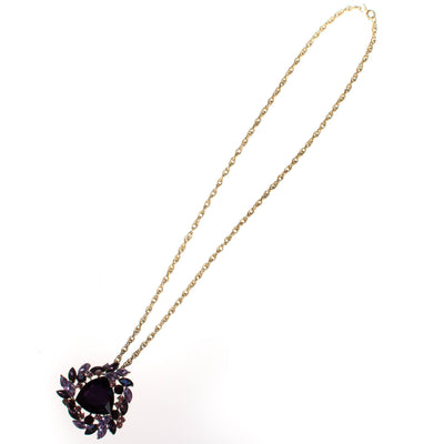 Vintage Purple Rhinestone Brooch by Unsigned Beauty - Vintage Meet Modern Vintage Jewelry - Chicago, Illinois - #oldhollywoodglamour #vintagemeetmodern #designervintage #jewelrybox #antiquejewelry #vintagejewelry