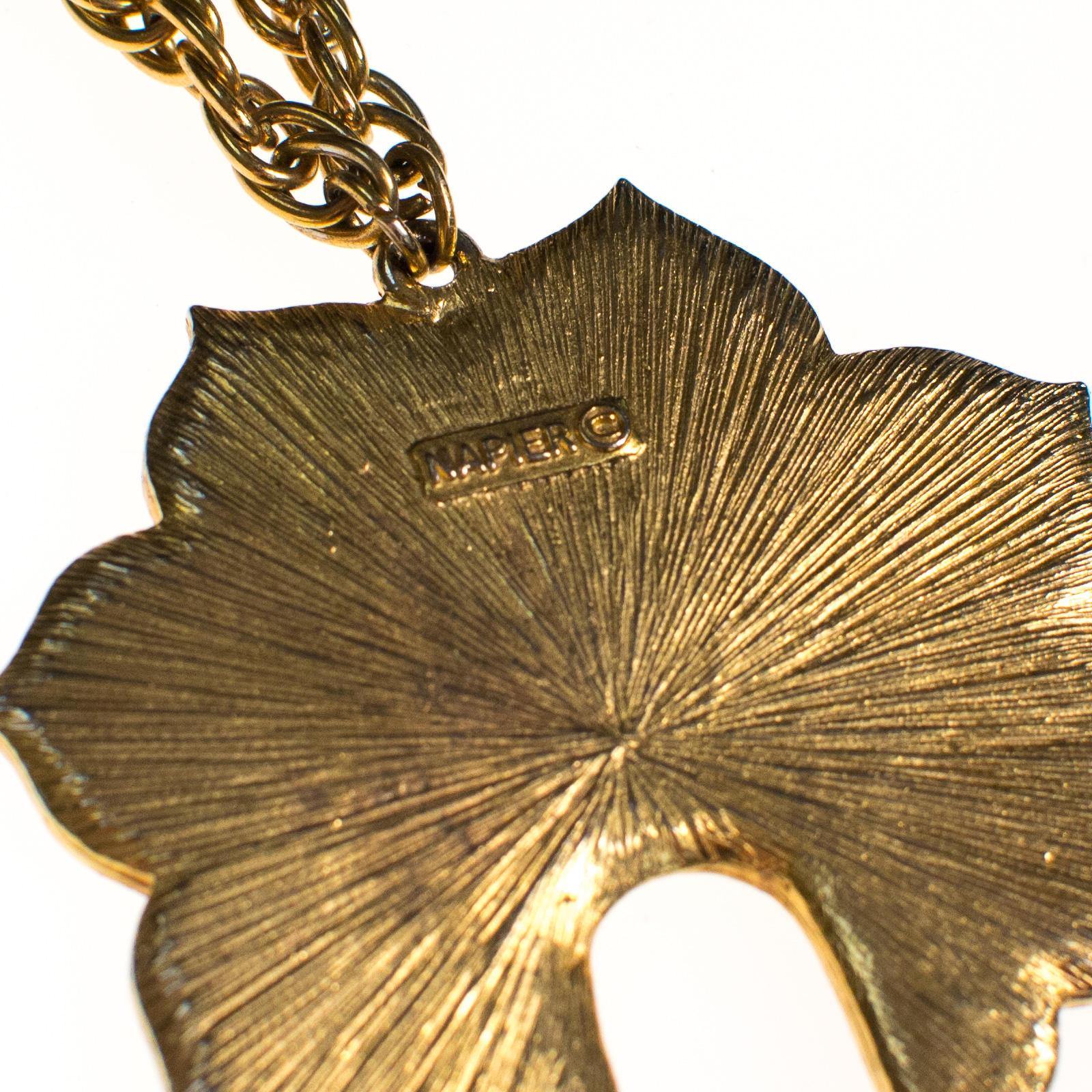 Vintage Napier Gold Lotus Necklace with Tassels by Napier - Vintage Meet Modern Vintage Jewelry - Chicago, Illinois - #oldhollywoodglamour #vintagemeetmodern #designervintage #jewelrybox #antiquejewelry #vintagejewelry