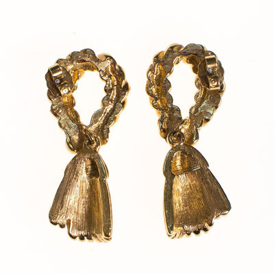Vintage St John Couture Gold Tassel Earrings, Pierced, Dangling by St John Couture - Vintage Meet Modern Vintage Jewelry - Chicago, Illinois - #oldhollywoodglamour #vintagemeetmodern #designervintage #jewelrybox #antiquejewelry #vintagejewelry