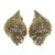 Vintage Kenneth Lane Gold Seashell Earrings with Rhinestones
