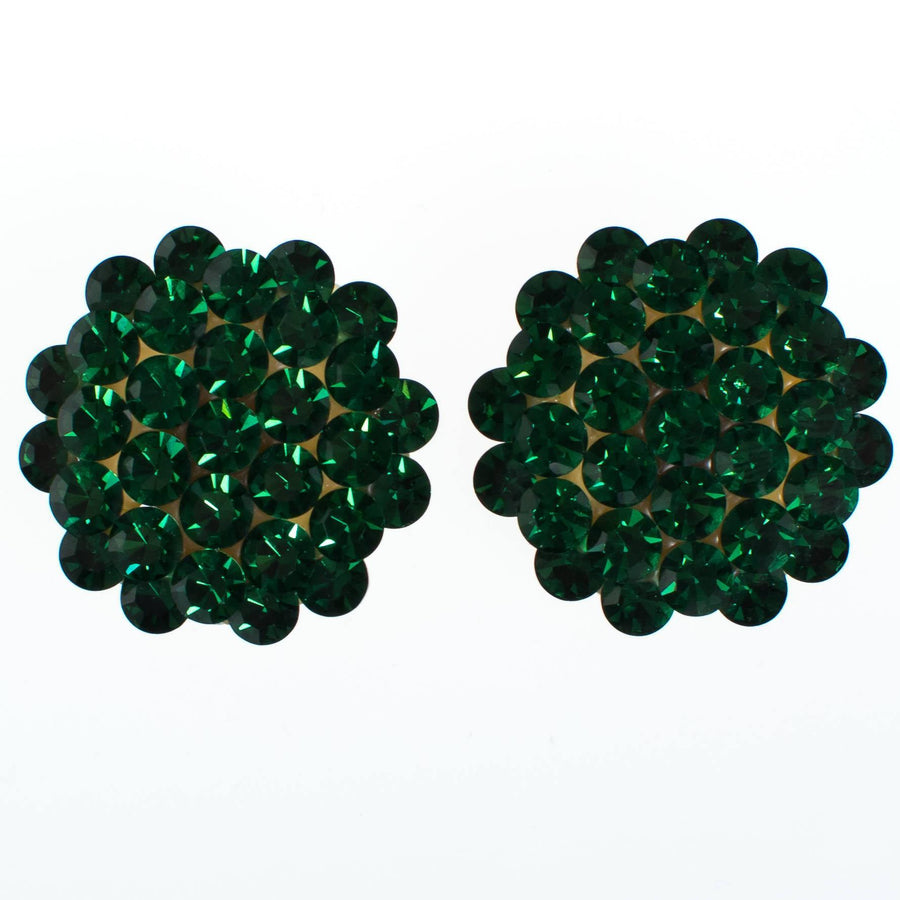 Vintage Jon Michelle Green Crystal Earrings by Jon Michelle Green - Vintage Meet Modern Vintage Jewelry - Chicago, Illinois - #oldhollywoodglamour #vintagemeetmodern #designervintage #jewelrybox #antiquejewelry #vintagejewelry