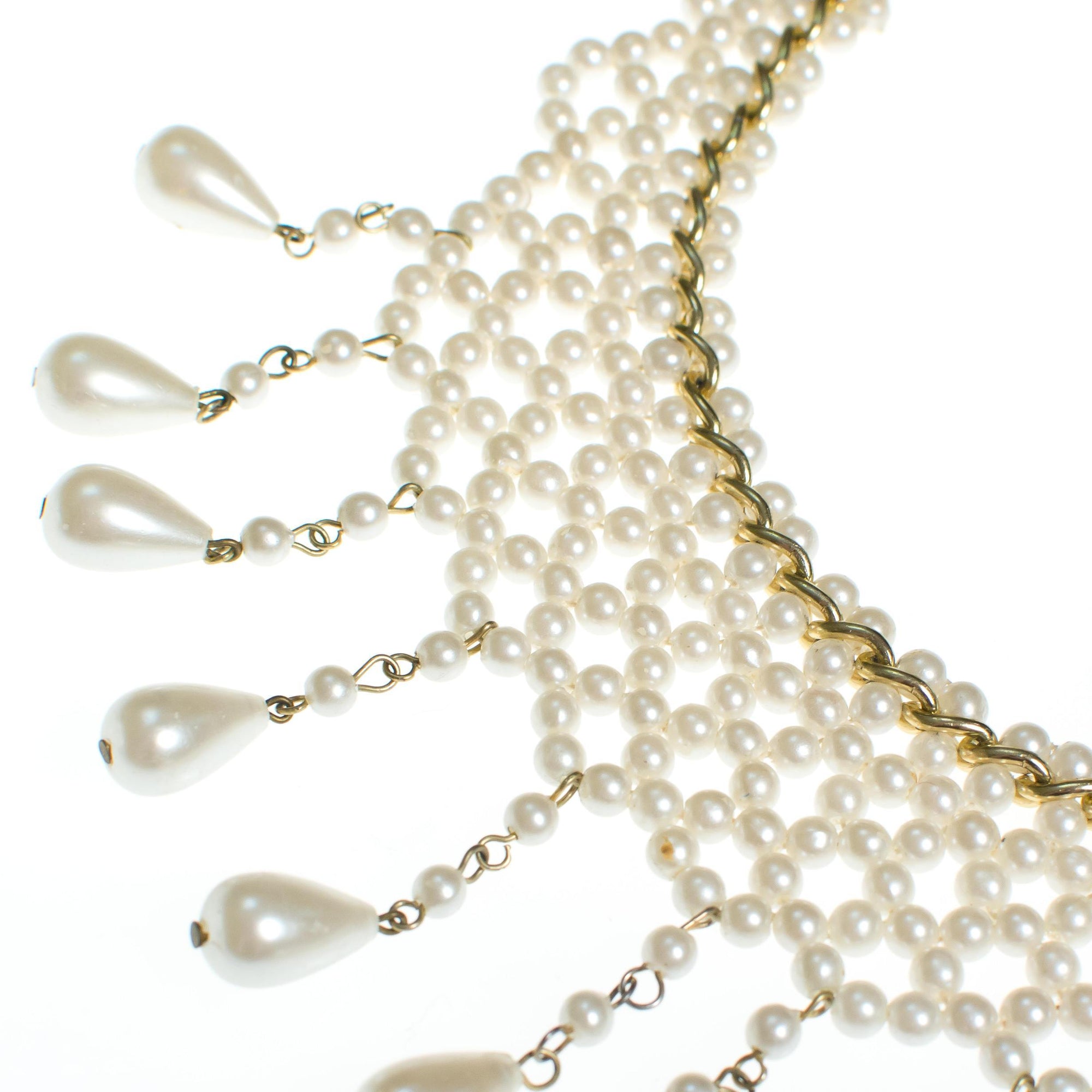 Vintage Pearl Bib Necklace by 1950s - Vintage Meet Modern Vintage Jewelry - Chicago, Illinois - #oldhollywoodglamour #vintagemeetmodern #designervintage #jewelrybox #antiquejewelry #vintagejewelry