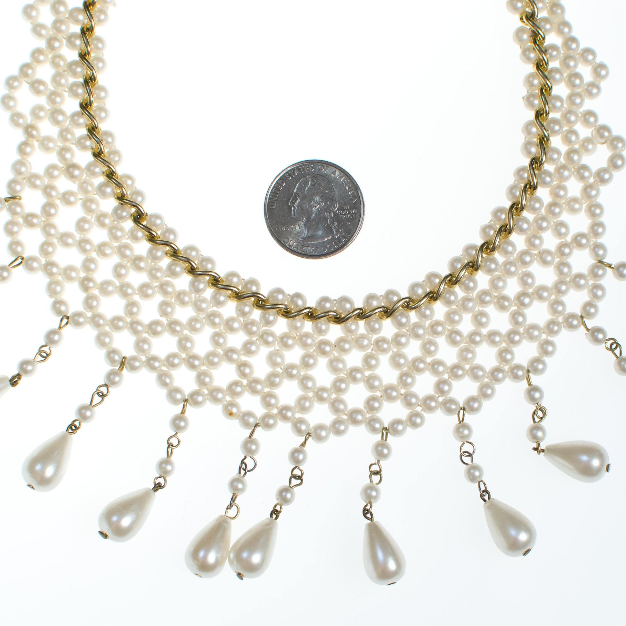 Vintage Pearl Bib Necklace by 1950s - Vintage Meet Modern Vintage Jewelry - Chicago, Illinois - #oldhollywoodglamour #vintagemeetmodern #designervintage #jewelrybox #antiquejewelry #vintagejewelry