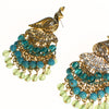 Vintage Peacock Statement Earrings with Turquoise and Lemon Citrine Crystal Beads by 1990s - Vintage Meet Modern Vintage Jewelry - Chicago, Illinois - #oldhollywoodglamour #vintagemeetmodern #designervintage #jewelrybox #antiquejewelry #vintagejewelry
