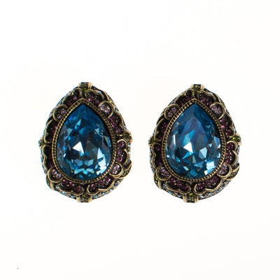 Vintage Heidi Daus Blue Crystal Earrings by Heidi Daus - Vintage Meet Modern Vintage Jewelry - Chicago, Illinois - #oldhollywoodglamour #vintagemeetmodern #designervintage #jewelrybox #antiquejewelry #vintagejewelry