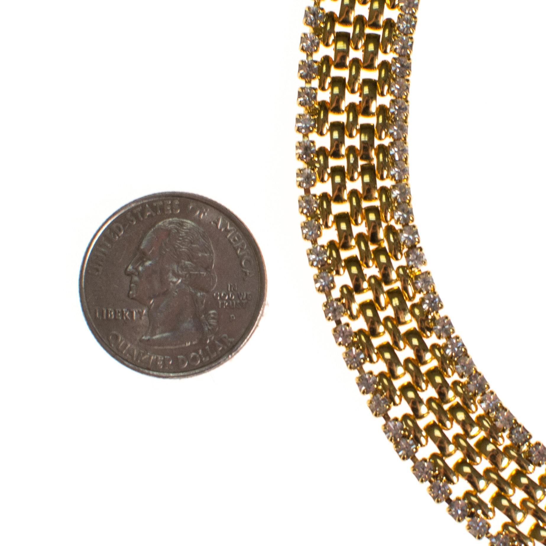 Vintage Kenneth Jay Lane Cafe Society Gold Flat link Chain Necklace by Kenneth Jay Lane - Vintage Meet Modern Vintage Jewelry - Chicago, Illinois - #oldhollywoodglamour #vintagemeetmodern #designervintage #jewelrybox #antiquejewelry #vintagejewelry