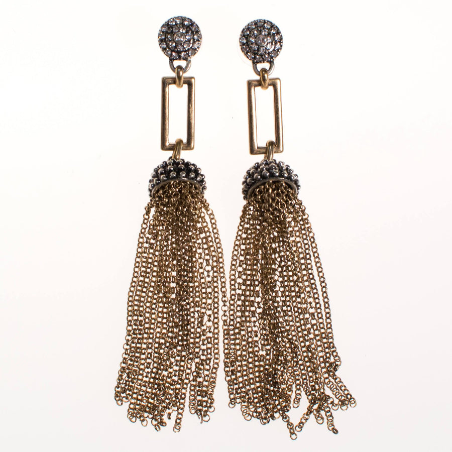 Gold Chain Tassel Earrings by Gold Chain Tassel - Vintage Meet Modern Vintage Jewelry - Chicago, Illinois - #oldhollywoodglamour #vintagemeetmodern #designervintage #jewelrybox #antiquejewelry #vintagejewelry