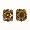 Vintage Joan Rivers Golden Citrine Rhinestones and Black Diamond Rhinestones Statement Earrings by Joan Rivers - Vintage Meet Modern Vintage Jewelry - Chicago, Illinois - #oldhollywoodglamour #vintagemeetmodern #designervintage #jewelrybox #antiquejewelry #vintagejewelry