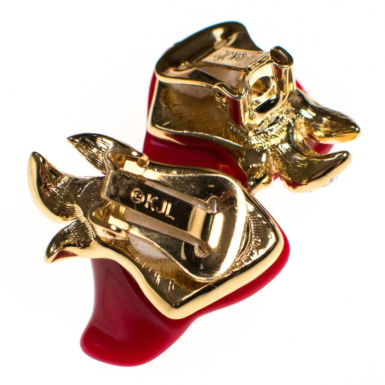 Vintage Kenneth Jay Lane Red Rose Earrings by Kenneth Jay Lane - Vintage Meet Modern Vintage Jewelry - Chicago, Illinois - #oldhollywoodglamour #vintagemeetmodern #designervintage #jewelrybox #antiquejewelry #vintagejewelry