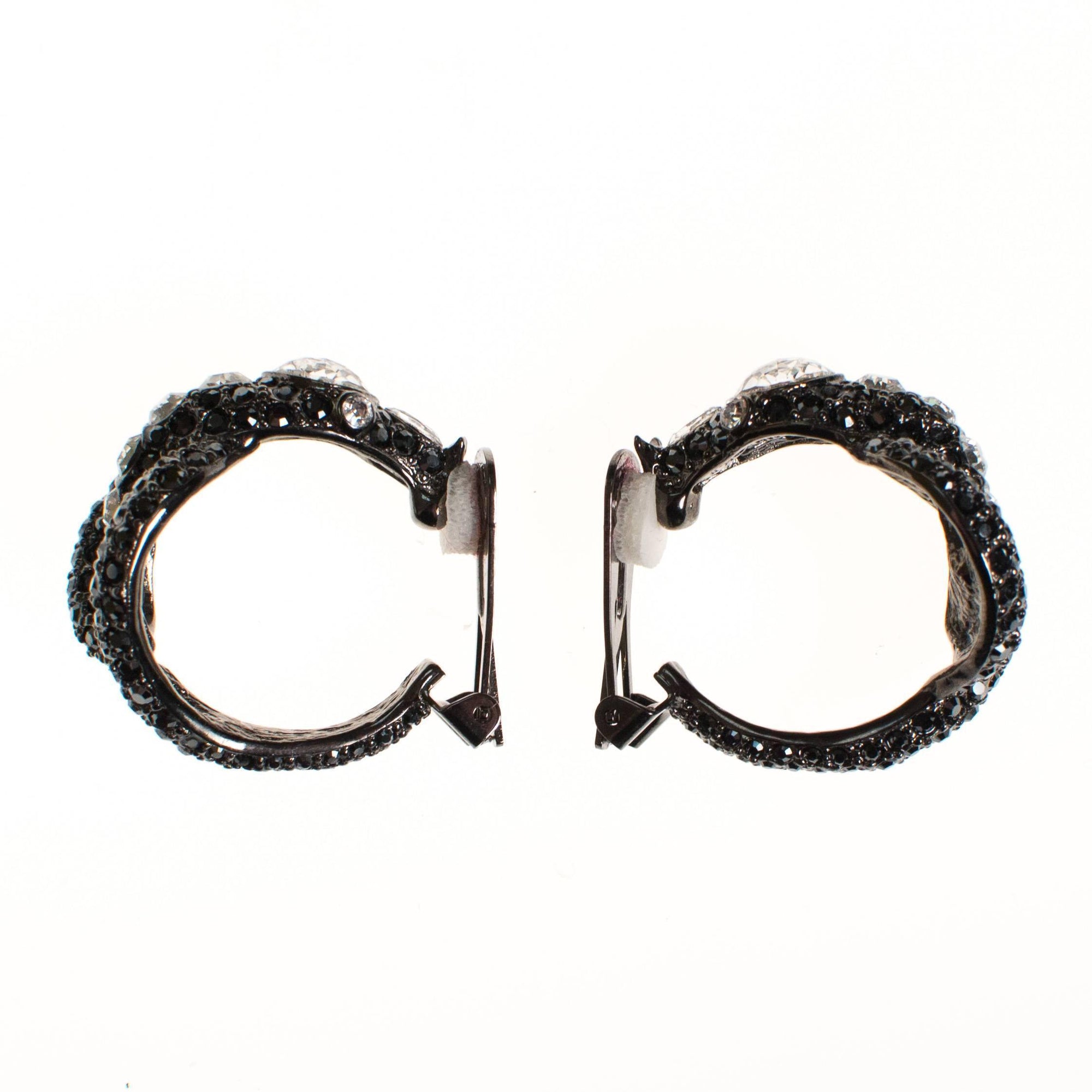 Vintage Kenneth Jay Lane Rhinestone Snake Hoop Earrings by Kenneth Jay Lane - Vintage Meet Modern Vintage Jewelry - Chicago, Illinois - #oldhollywoodglamour #vintagemeetmodern #designervintage #jewelrybox #antiquejewelry #vintagejewelry