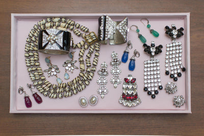 Vintage Eisenberg Clear Crystal Rhinestone Cluster Earrings by Eisenberg - Vintage Meet Modern Vintage Jewelry - Chicago, Illinois - #oldhollywoodglamour #vintagemeetmodern #designervintage #jewelrybox #antiquejewelry #vintagejewelry