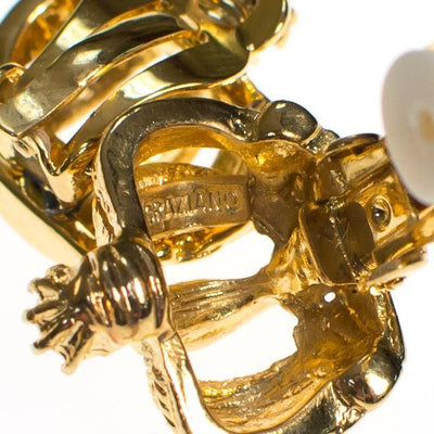 Vintage RJ Graziano Gold Crown Earrings, Clip On by RJ Graziano - Vintage Meet Modern Vintage Jewelry - Chicago, Illinois - #oldhollywoodglamour #vintagemeetmodern #designervintage #jewelrybox #antiquejewelry #vintagejewelry