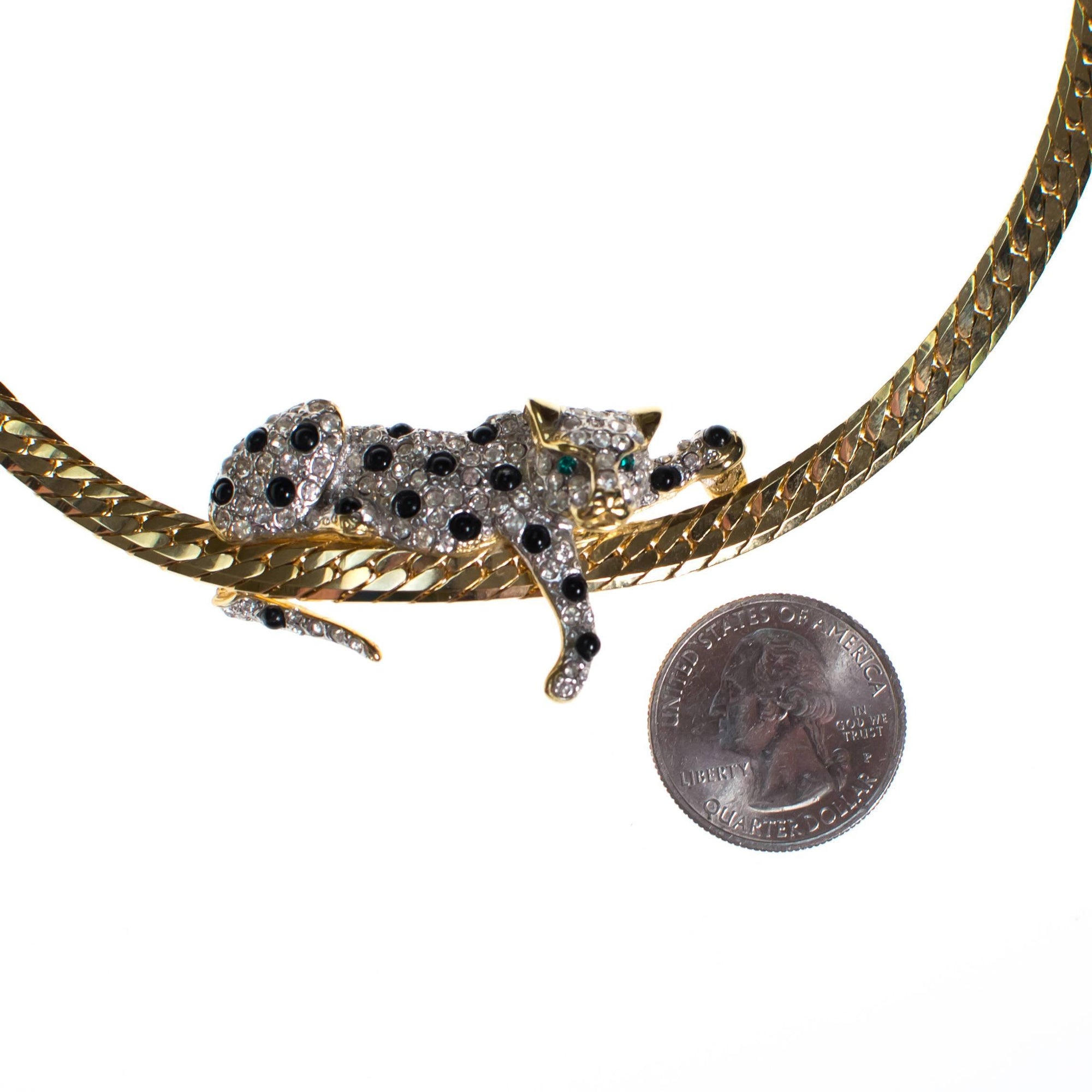 Spotted Leopard Necklace by 1980s - Vintage Meet Modern Vintage Jewelry - Chicago, Illinois - #oldhollywoodglamour #vintagemeetmodern #designervintage #jewelrybox #antiquejewelry #vintagejewelry